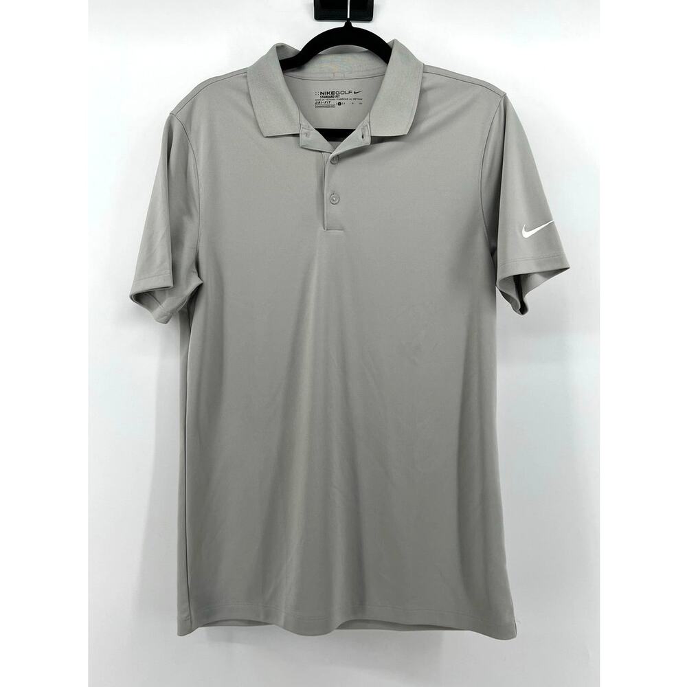 Nike Golf Dri-Fit Standard Fit Polo Shirt Men's Size S Gray Short Sleeve